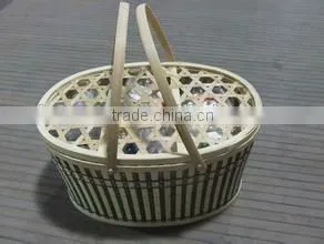 Natural Bamboo Flower or Storage Basket thumbnail-1