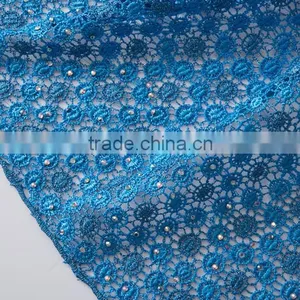 Professional Cotton Polyester Eyelet Embroidery Lace Fabric French Wedding Dress Lace African Net Lace Fabrics Chemical Lace thumbnail-3