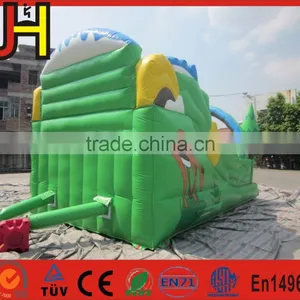Green Forest Jungle Jumper Inflatable Bouncer Slide, Forest Water Slide thumbnail-5