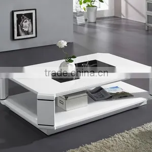 Modern High Gloss MDF Coffee Table With Curved Brace thumbnail-1