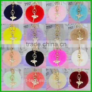 2017 Popular Custom Fur Ball Key Chain Cool Keychains thumbnail-1