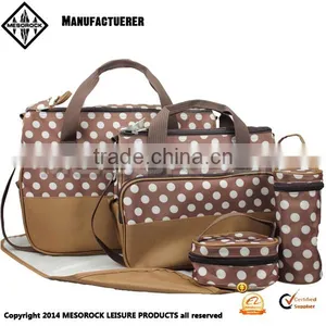 High Quality 5 Pcs Fashion Diaper Bag With Changing Mat and Bottle Bag Mummy Bag thumbnail-1