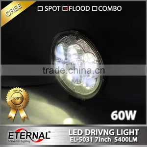 60W 7in High Power off Road Jeep Wrangler Led Driving Light ATV UTV CUV Motorcycle Powersports Spot Headlight thumbnail-5