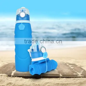 Silicone Outdoor Water Canteen BPA Free Collapsible Water Bottle thumbnail-1