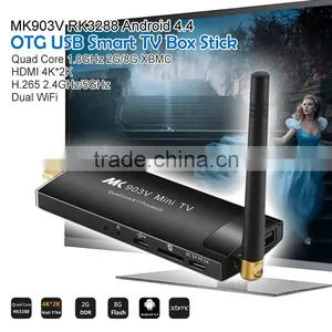 MK903V RK3288 Quad-Core Android4.4 Mini PC H.265 4K 2G/8G WiFi HDMI2.0 Bluetooth TV Stick Dongle thumbnail-1