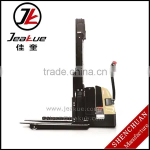 ISO CE Approved High Standerd Quality1.2T Staddle Full Electric Stacker Jeakue ESK12 thumbnail-1