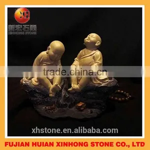 Lovely Shaolin Little Monk Buddha Statue Sleep on Stone thumbnail-6