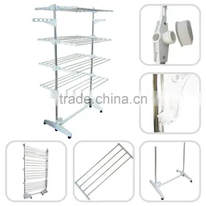 Foldable Laundry Drying Clothes Rack SS Tube With 4 Tiers thumbnail-3