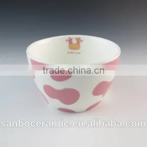Porcelain Children's Dinnerware Set With Pink Pritning, Dinner Set for 6 People thumbnail-3