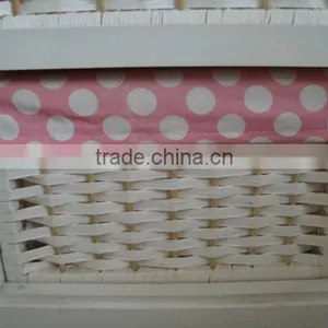 Modern Design White Wooden Cabinet With 2 Wave and 2 Wooden Drawers thumbnail-6