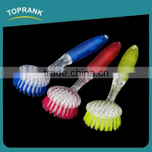 Toprank New Design Household Colorful Round Head Plastic Dish Pot Scrub Brush With Handle For Kitchen Cleaning thumbnail-1
