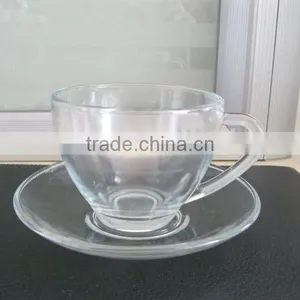 Glass Coffee Mug and Saucer thumbnail-1