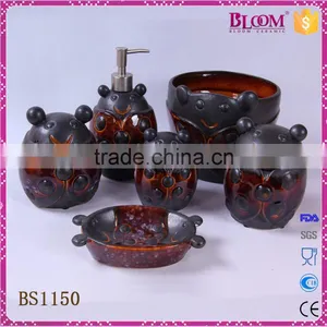 Lovely Retro Style 6 Pcs Ceramic Bathroom Accessory Set thumbnail-1