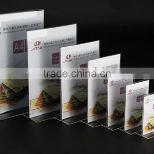 Clear Acrylic Upright Plexiglass Plastic Sign Holder With Slant Back Menu Ad Frame Table Card Display thumbnail-3