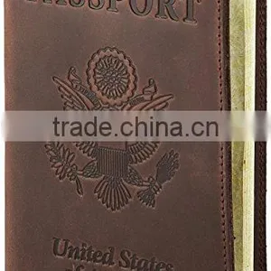 Genuine Leather Tianhooo Leather Passport Cover & Holder for Men Women Passport Case thumbnail-3