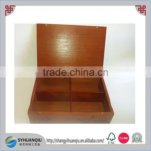 Large Twinings 12 Luxury Wooden Compartment Tea Chest Box (no Tea Included) thumbnail-1