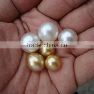 AAA 9-12mm Golden and White South Sea Pearl thumbnail-1