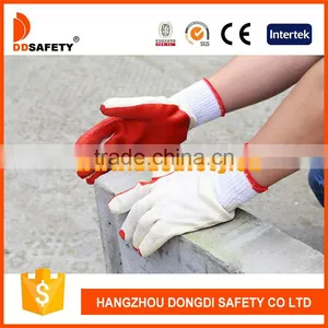 DDSAFETY 2017 Cotton Rubber Working Safety Glove 10 Gauge Bleach Cotton With Red Rubber Glove thumbnail-1