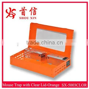 Orange Powder Coating Living Catch Mouse Trap With Clear Window SX-5003CLOR thumbnail-1