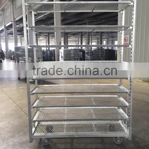 Net Mesh Flower Cart Metal Mesh Trolley With 8 Shelves thumbnail-4