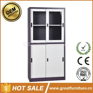 Professional Production Half Height Two Glass Sliding Door Steel File Cabinet With Low Price thumbnail-1