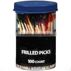 65mm Disposable Decorative Foil Frills Party Toothpicks thumbnail-1