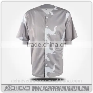2017 Custom Plain Baseball Jersey Shirts Design Baseball Uniforms thumbnail-3