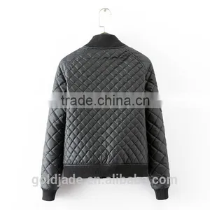 Custom Design Women Nylon Winter Bomber Jacket Custom Logo Quilted Bomber Jacket For Women thumbnail-3