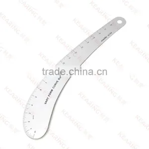 Kearing 18'' Length Metal HIP CURVE RULER / 1.5mm Thickness Aluminum Garment Curve Rule for Fashion School # 6218A thumbnail-1