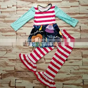 Bulk Wholesale Kids Popular Boutique Clothing Girl's Long-sleeve Red Striped Suit thumbnail-1