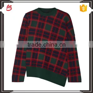 Custom Check Pattern Ladies Pullover Hot Sale Sweater Factory in China thumbnail-1