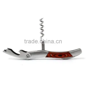 2016 New Arrival Hot Sale Wood Handle Stainless Corkscrew Double Hinge Waiters Wine Bottle Opener thumbnail-3