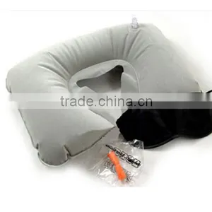 Inflatable Neck Cushion Pillow + Eye Patch + Earplug Travel Accessories thumbnail-2