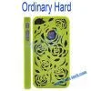 New Fashion Frosted Feel Rose Flower Hollow Sculpture Plastic Hard Case Cover for IPhone 4/4S(Light Green) thumbnail-1