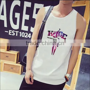 Latest Mens Elastic Gym Vest Design Pinted Tank Top For Men thumbnail-6