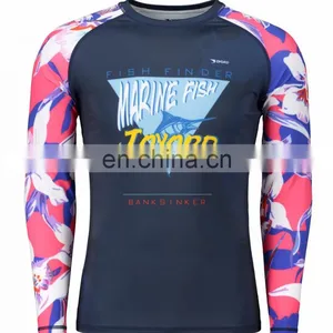 Custom Plus Sizes Sublimated Rashguard Long Sleeve Surfing Rashguard for Men thumbnail-3