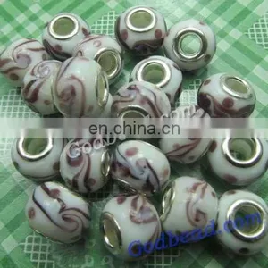 P341 Lovely Glass Bead Wholesale Handmade Murano Lampwork Glass European Beads Fit for Charm Bracelets thumbnail-1