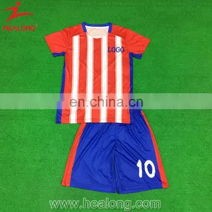 Healong Sportswear Customized Team Wholesale Euro 2016 New Team High Quality Red Soccer Uniforms thumbnail-1