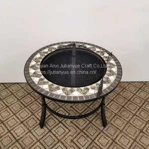 Outdoor Metal Brazier Square Table Firepit Garden Patio Heater/BBQ/Ice Pit With Waterproof Cover (Fire Pit & Grill) thumbnail-4