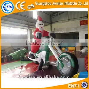 Inflatable Santa With Car, Inflatable Santa on Motorcycle thumbnail-1