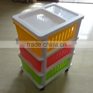 2016 Japan Hot Selling New Style Colorful 3 Tier Detachable Plastic Storage Drawer, Locker, Cabinet thumbnail-1