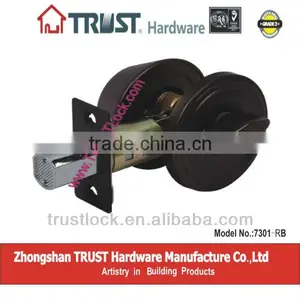 TRUST ANSI Grade 3 Single Deadbolt Lock With Brass Cylinder thumbnail-1
