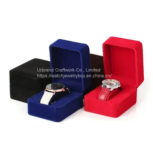 Wholesale Jewelry Packing Box Flannel Watch Box Black Jewelry Gift Box Watch Storage Box thumbnail-2
