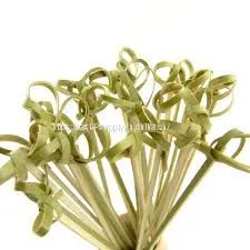Natural Bamboo Cocktail Picks Looped Knot Appetizers Decorative Bamboo 4.7inch Eco Friendly Skewers thumbnail-1