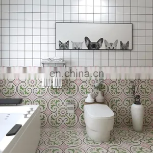 Pink Kitchen Bathroom Balcony Non-slip Wear-resistant Parquet Floor Tiles thumbnail-3