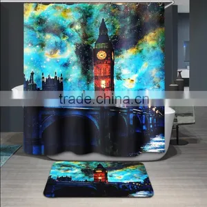 Polyester Digital Printed Shower Curtain Luxury Colorful Shower Curtains thumbnail-6