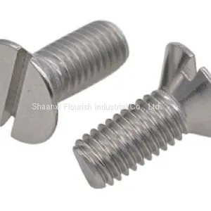 Standard Slotted Head Screw , Zinc Plated Stainless Steel Slotted Countersunk Screw thumbnail-1