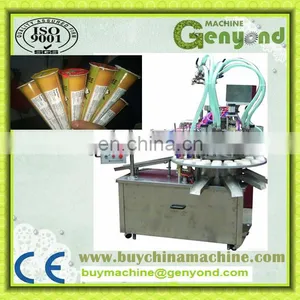 Factory Genyond Semi Automatic Rotary Ice Cream Cone Filling Equipment Ice Cream Cup Filling Sealing Covering Machine thumbnail-3
