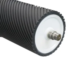 Durable Spiral Grooved Sander Roller With Drive Pulley for Woodworking Sanding Machine thumbnail-3