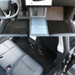 Professional Mold-Injection Floor Mats for Tesla Model Y Juniper With Double-Layer Snap Design & Carpet Lining - DZ25022102 thumbnail-2